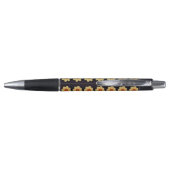 Yellow Dahlia op Black Floral Pattern Pen (Achterkant)