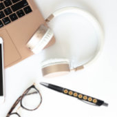 Yellow Dahlia op Black Floral Pattern Pen