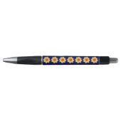 Yellow Dahlia op Blue Floral Pattern Pen (Voorkant)