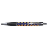 Yellow Dahlia op Blue Floral Pattern Pen (Achterkant)