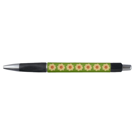Yellow Dahlia over het groene Floral Pattern Pen (Voorkant)