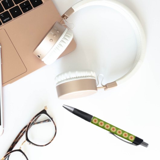 Yellow Dahlia over het groene Floral Pattern Pen