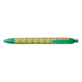 Yellow Dahlia over het groene Floral Pattern Zwarte Inkt Pen (Achterkant)