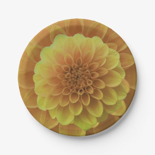 Yellow Dahlia Papieren Bordje (Voorkant)