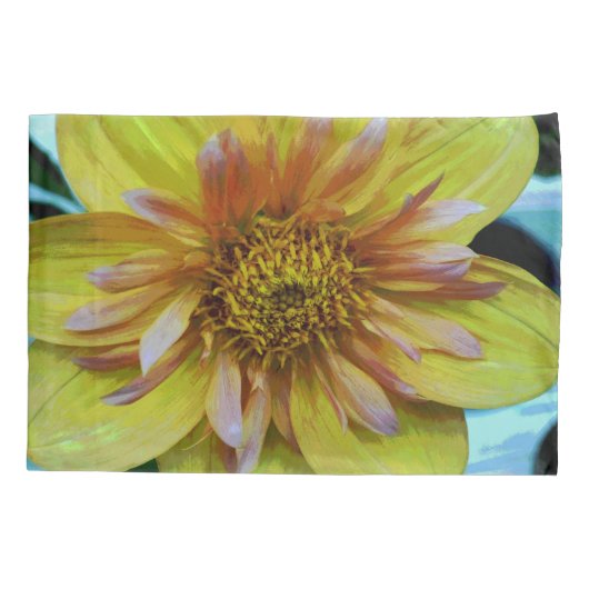 Yellow Dahlia Pillowcase Kussensloop (Achterkant)