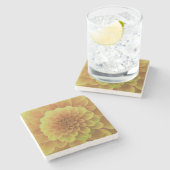 Yellow Dahlia Stenen Onderzetter (Zijkant)