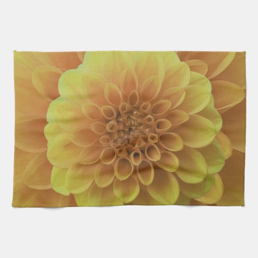 Yellow Dahlia Theedoek (Horizontaal)