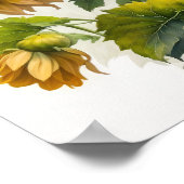 Yellow Dahlias Bloemenkunst Print Poster (Hoek)