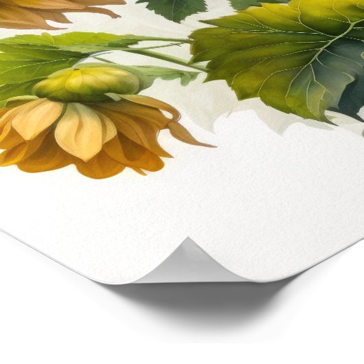 Yellow Dahlias Bloemenkunst Print Poster (Hoek)