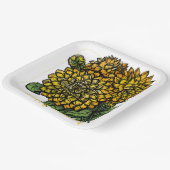 Yellow Dahlias Floral Papieren Bordje (Gebogen)