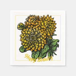 Yellow Dahlias Floral Servet