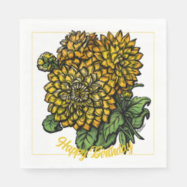 Yellow Dahlias Floral Servet
