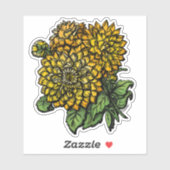Yellow Dahlias Floral Sticker (Vel)