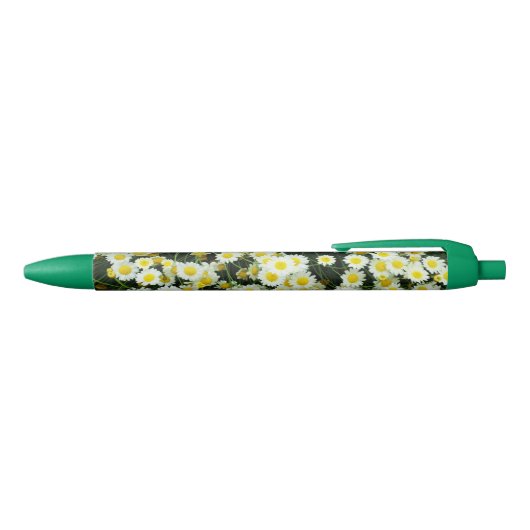 Yellow Dainty Daisy Flower Buttonnen, Blauwe Inkt Pen (Bovenkant)