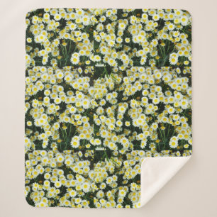 Yellow Dainty Daisy Flower Buttonnen, Sherpa Deken