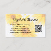 Yellow Daisies Afstuderen QR-code Contactkaartje (Achterkant)