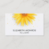 Yellow Daisies Afstuderen QR-code Contactkaartje (Voorkant)