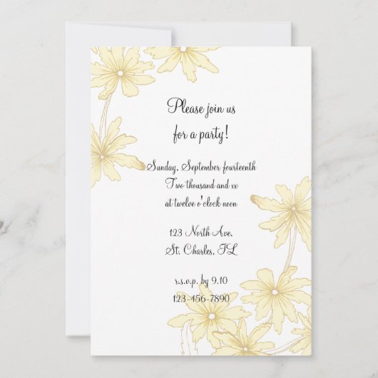 Yellow Daisies All Occasion Party Invitation Kaart (Voorkant)