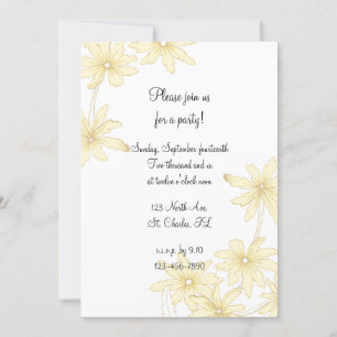 Yellow Daisies All Occasion Party Invitation Kaart