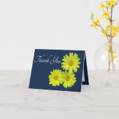 Yellow Daisies Blue Background Bedankt Kaart (Gele Bloem)