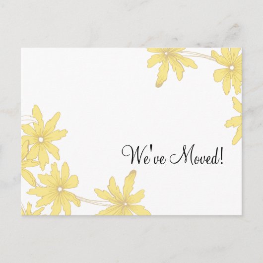 Yellow Daisies Change of Address Aankondigingskaart (Voorkant)