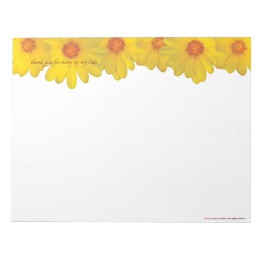 Yellow Daisies, dank u - GROOT Notitieblok (Voorkant)