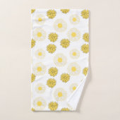 Yellow Daisies Pattern in White Bath Towel Set Bad Handdoek (Handdoek)