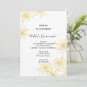Yellow Daisies Quinceanera Party Invitation Kaart (Staand voorkant)