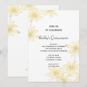 Yellow Daisies Quinceanera Party Invitation Kaart (Voorkant / Achterkant)