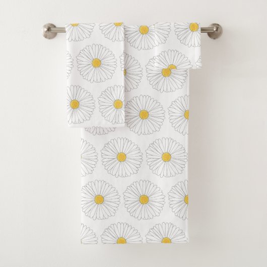 Yellow Daisies Spring Flowers Daisy Floral print Bad Handdoek (Insitu)