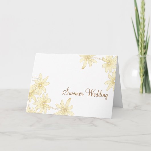Yellow Daisies Summer Wedding Save the Date Aankondiging (Voorkant)