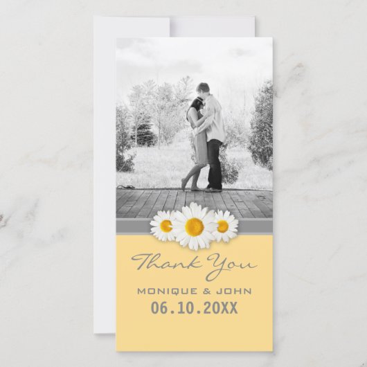 Yellow Daisies Sweet Wedding Dank u Bedankkaart (Voorkant)