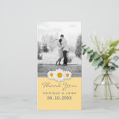 Yellow Daisies Sweet Wedding Dank u Bedankkaart (Staand voorkant)
