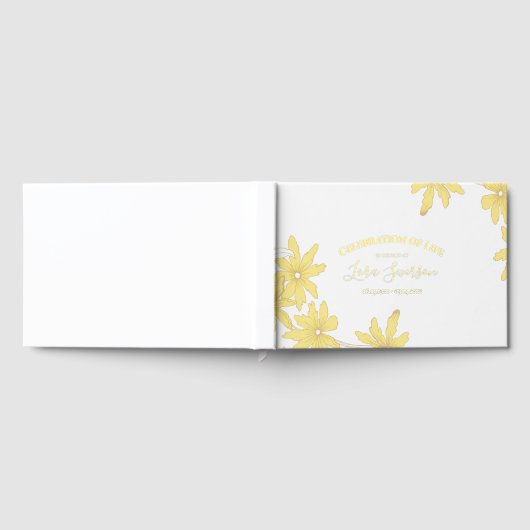 Yellow Daisies Viering van het Leven Memorial Gastenboek (Volledig)