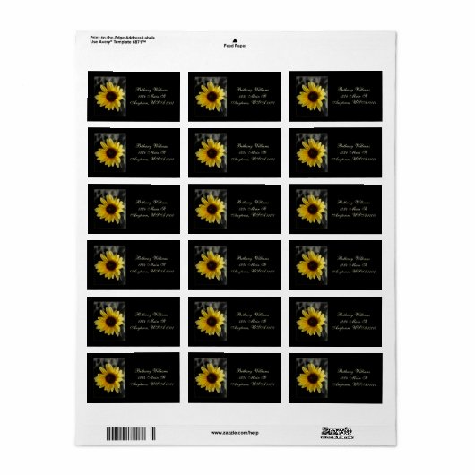 Yellow Daisy Address Label (Full Sheet)
