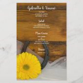 Yellow Daisy and Hoefijzer Western Wedding Menu (Voorkant)