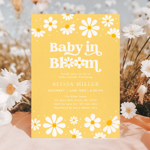 Yellow Daisy Baby in Bloom Baby shower Kaart