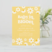 Yellow Daisy Baby in Bloom Baby shower Kaart (Staand voorkant)