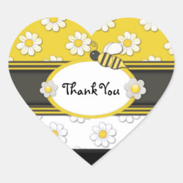 Yellow Daisy bedankt Hart Sticker