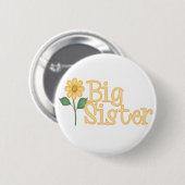 Yellow Daisy Big Sister Ronde Button 5,7 Cm (Voorkant /achterkant)
