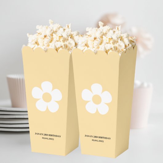 Yellow Daisy Birthday | Elegante popcorn Bedankdoosjes