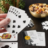 Yellow Daisy Black White Polka Dots Weddenschap Speelkaarten (Insitu)