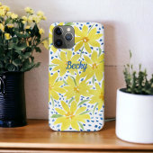 Yellow Daisy Bouquet met blauwe Stippen Case-Mate iPhone Case