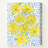 Yellow Daisy Bouquet met blauwe Stippen Notitieboek (Achterkant)