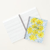 Yellow Daisy Bouquet met blauwe Stippen Notitieboek (Binnen)