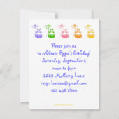 Yellow Daisy Bunny verjaardaguitnodiging Kaart (Achterkant)