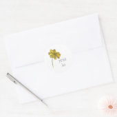 Yellow Daisy Coreopsis Wildflower Aangepaste naam Ronde Sticker (Envelop)