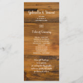 Yellow Daisy en Hoefijzer Western huwelijksprogram Programmakaart (Achterkant)