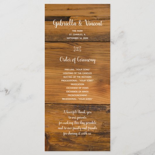 Yellow Daisy en Hoefijzer Western huwelijksprogram Programmakaart (Achterkant)