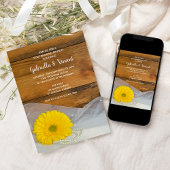 Yellow Daisy en Pearl Country Post Wedding Brunch Kaart